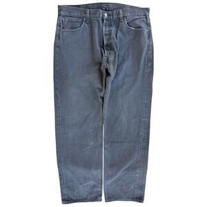 Levi's 501 Jeans Mens 38x32 Black Straight Leg Button Fly Denim Pants